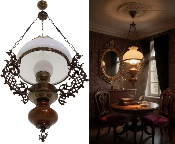 Oryginalna antyczna lampa retro z epoki